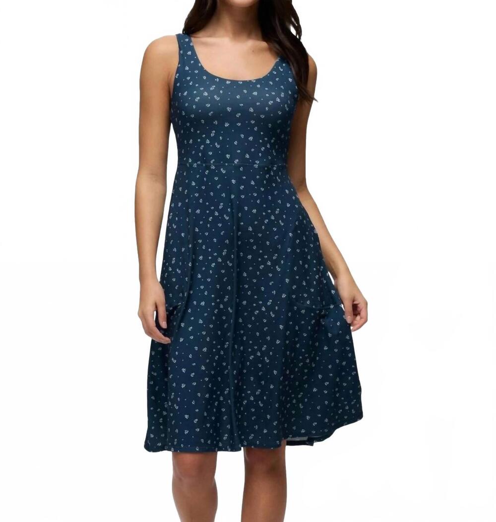 NEW PRANA corrinne short dress in bluff blue spring fling